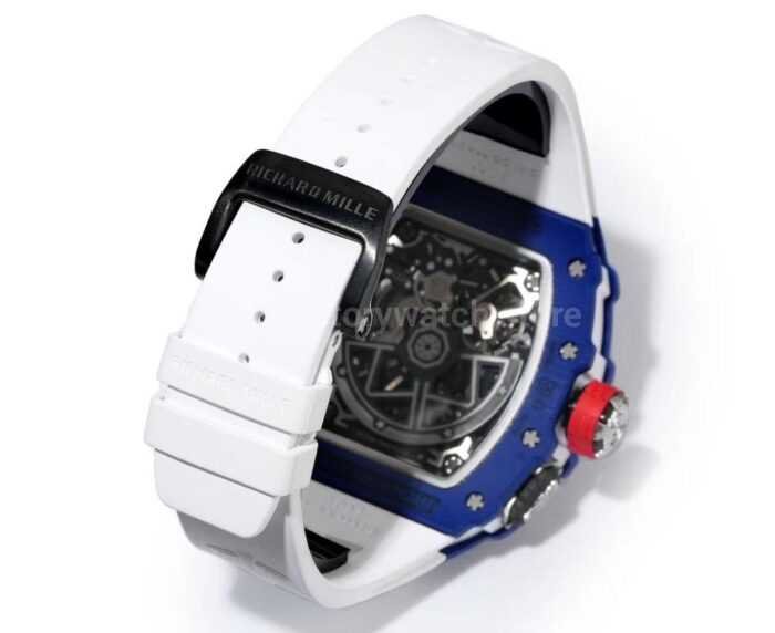RM Factory Richard Mille RM35-03 Blue Carbon White Rubber Strap Black Skeletonized Dial - Image 9