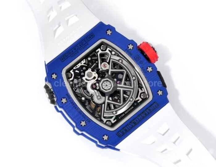 RM Factory Richard Mille RM35-03 Blue Carbon White Rubber Strap Black Skeletonized Dial - Image 8