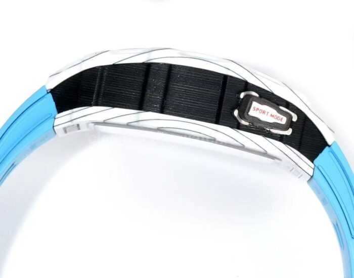 RM Factory Richard Mille RM35-03 White Carbon Fiber Light Blue Rubber Strap Black Skeletonized Dial - Image 6