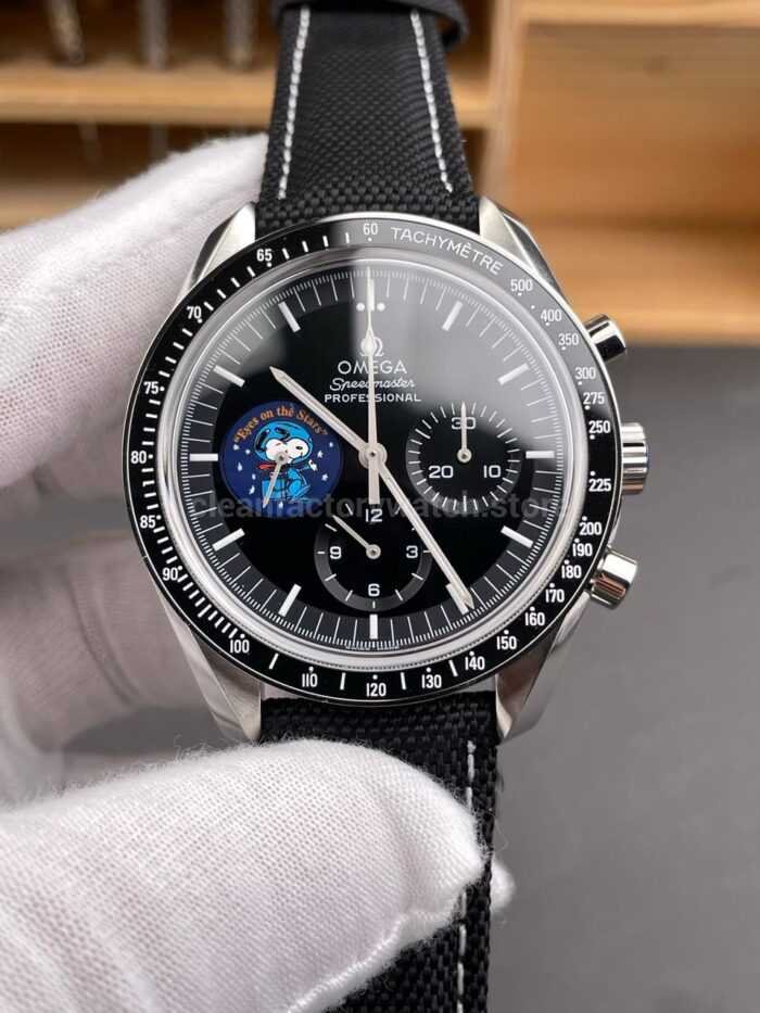 SMF Factory Omega Speedmaster Professional Moonwatch 3578.51.00 42mm Steel Canvas Strap Black Dial - Image 3