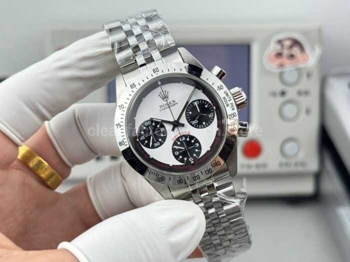 SN Factory Rolex Daytona Vintage 6239 37mm Full Steel White Dial - Image 4