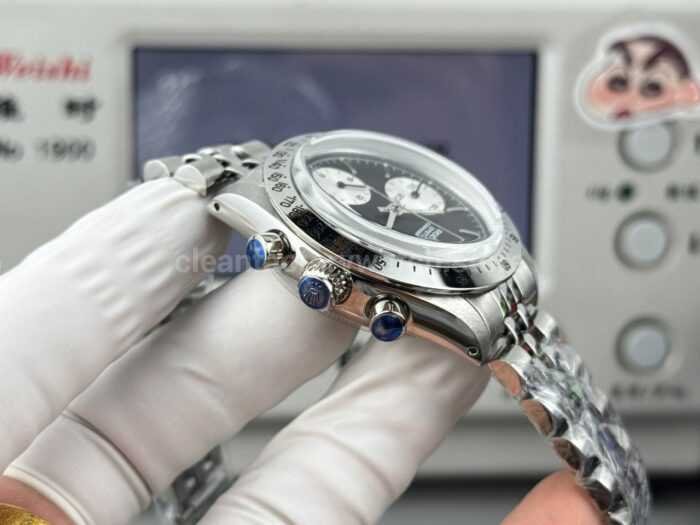 SN Factory Rolex Daytona Vintage 6265 37mm Full Steel Black Dial - Image 7