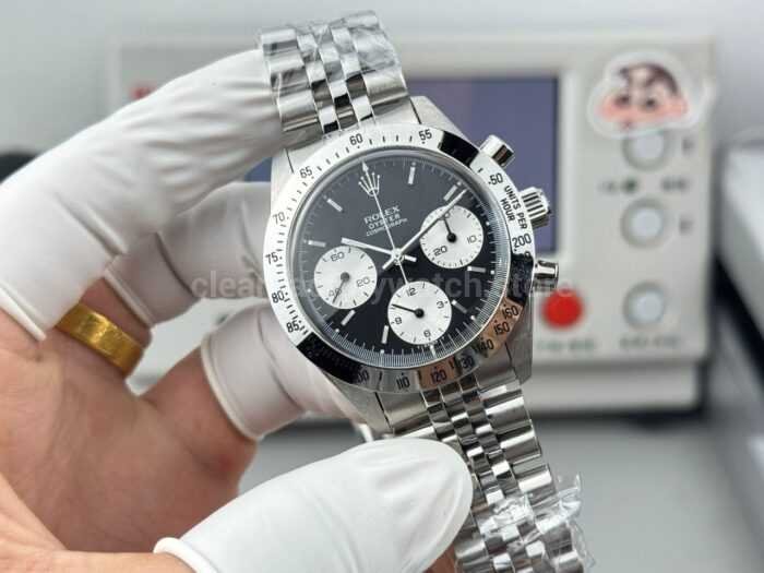 SN Factory Rolex Daytona Vintage 6265 37mm Full Steel Black Dial - Image 4