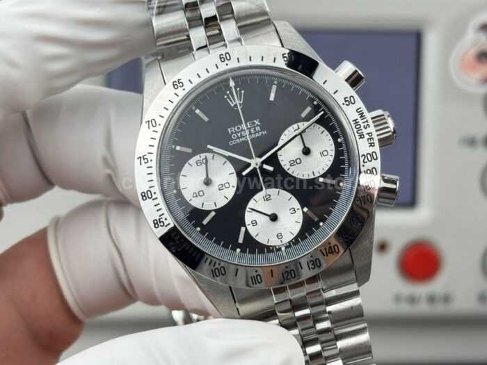 SN Factory Rolex Daytona Vintage 6265 37mm Full Steel Black Dial - Image 2
