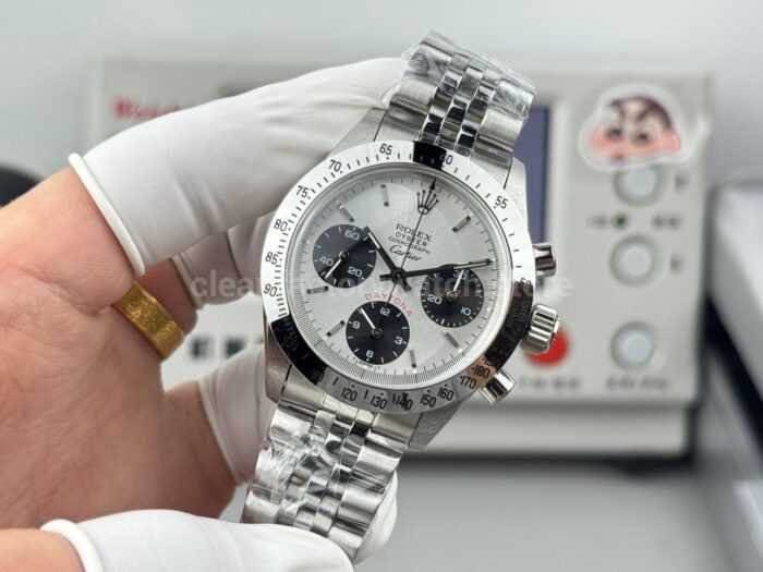 SN Factory Rolex Daytona Vintage Cartier 37mm Full Steel White Dial - Image 5