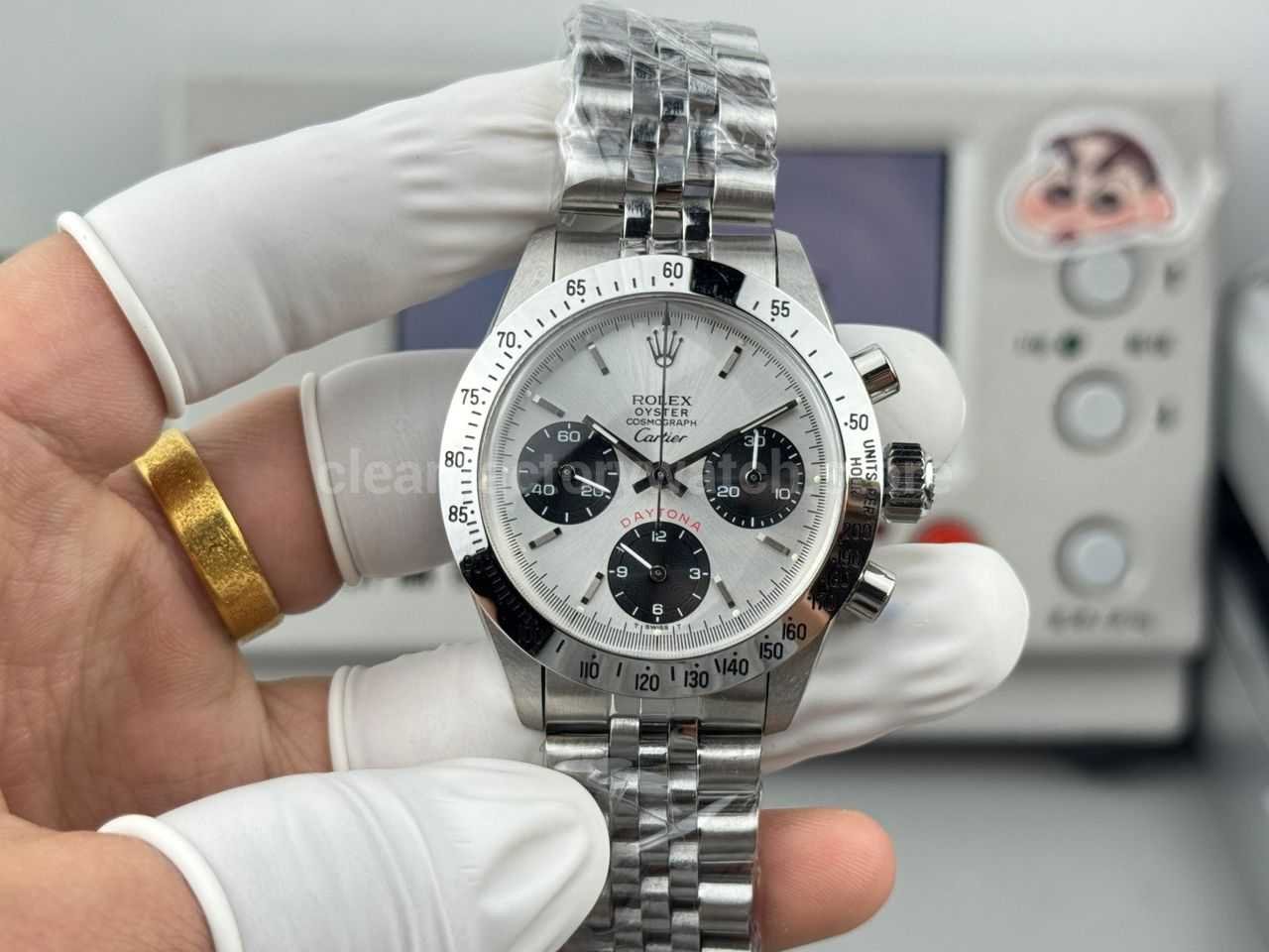 SN Factory Rolex Daytona Vintage Cartier 37mm Full Steel White Dial
