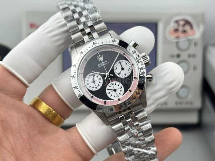 SN Factory Rolex Daytona Vintage Paul Newman 6262 37mm Full Steel Black Dial - Image 4