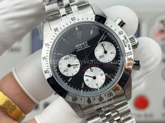 SN Factory Rolex Daytona Vintage Small Red 6265 37mm Full Steel Black Dial - Image 2