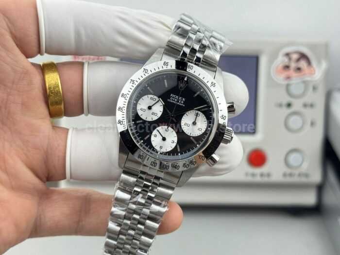 SN Factory Rolex Daytona Vintage Small Red 6265 37mm Full Steel Black Dial - Image 5