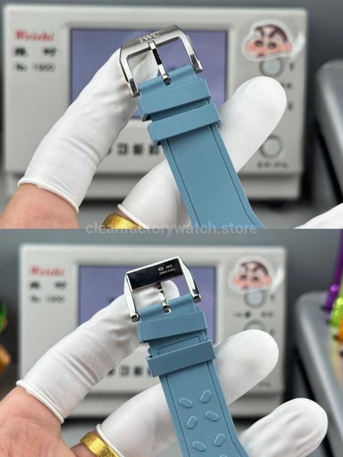 TWS Factory IWC Pilot Chronograph IW388117 41mm Light Blue Rubber Arabic Numerals Light Blue Dial - Image 7