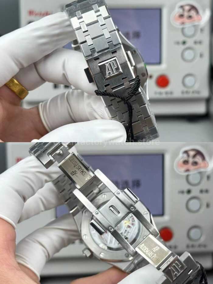 ZF Factory Audemars Piguet Royal Oak Jumbo 16202BC.OO.1240BC.02 Extra Thin 39mm White Gold Grainy Effect Blue Dial - Image 9