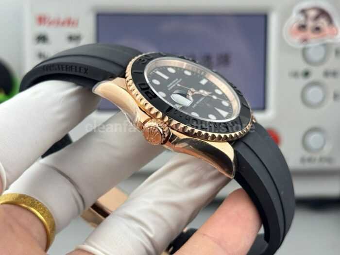 FH Factory Counterweight Rolex Yacht-Master 126655-0002 40mm Rose Gold Oysterflex Black Dial - Image 6