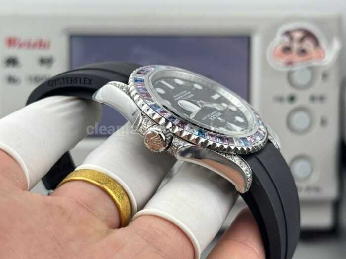 FH Factory Counterweight Rolex Yacht-Master 126679SABR-0002 40mm White Gold Oysterflex Diamond Bezel Black Dial - Image 6