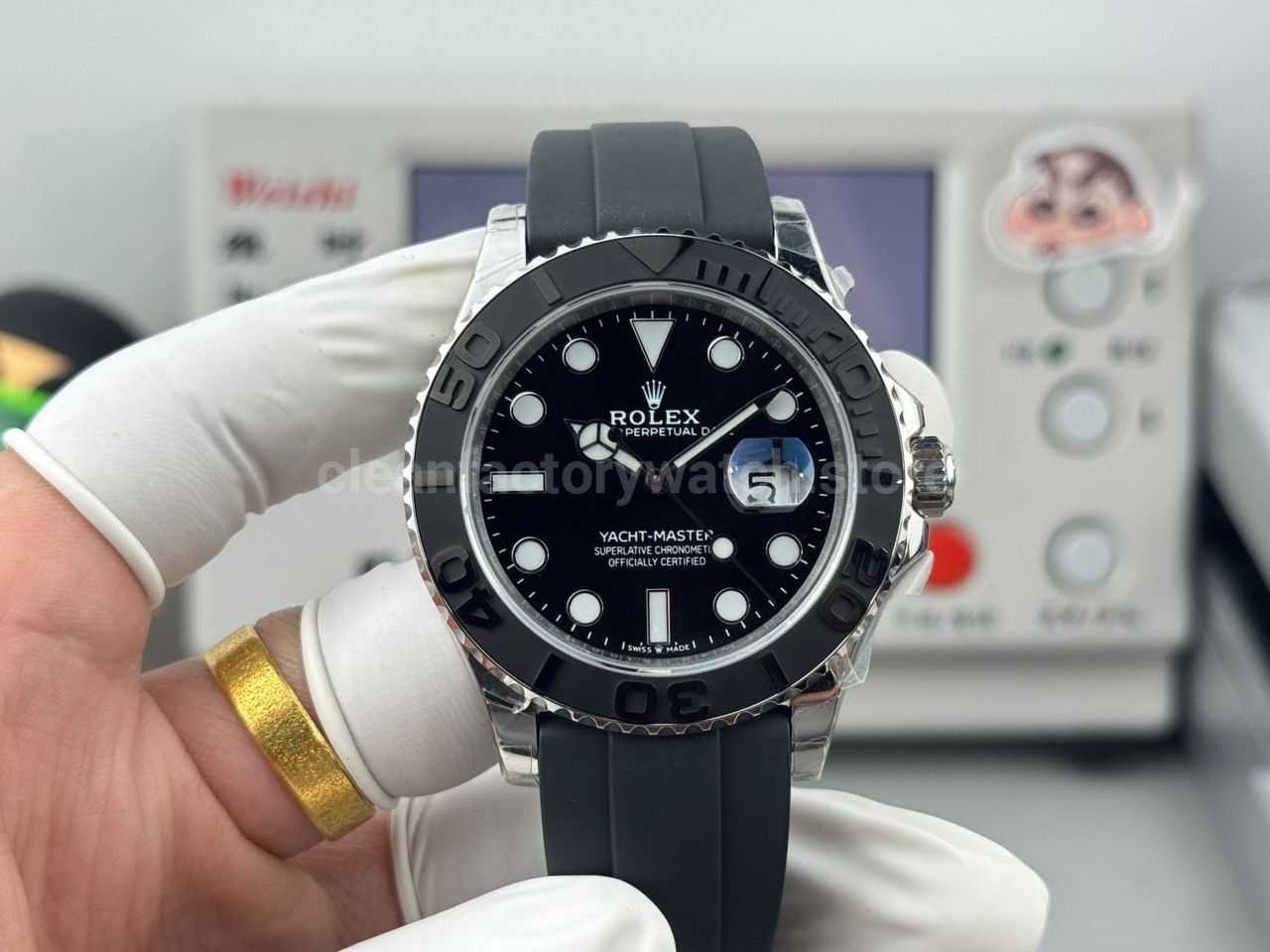 FH Factory Counterweight Rolex Yacht-Master 226659-0002 42mm White Gold Oysterflex Black Dial