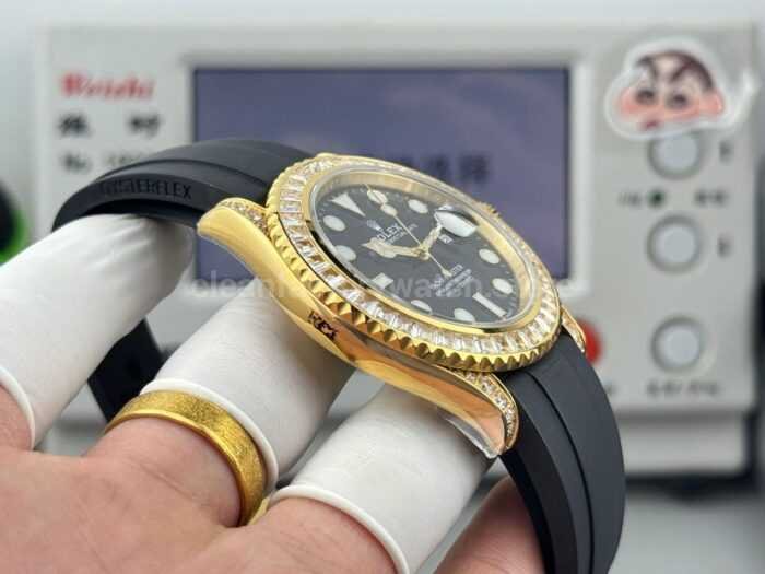 FH Factory Counterweight Rolex Yacht-Master 226668TBR 42mm Yellow Gold Oysterflex Diamond Bezel Black Dial - Image 5