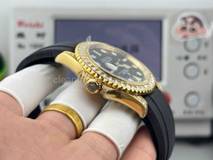 FH Factory Counterweight Rolex Yacht-Master 226668TBR 42mm Yellow Gold Oysterflex Diamond Bezel Black Dial - Image 6