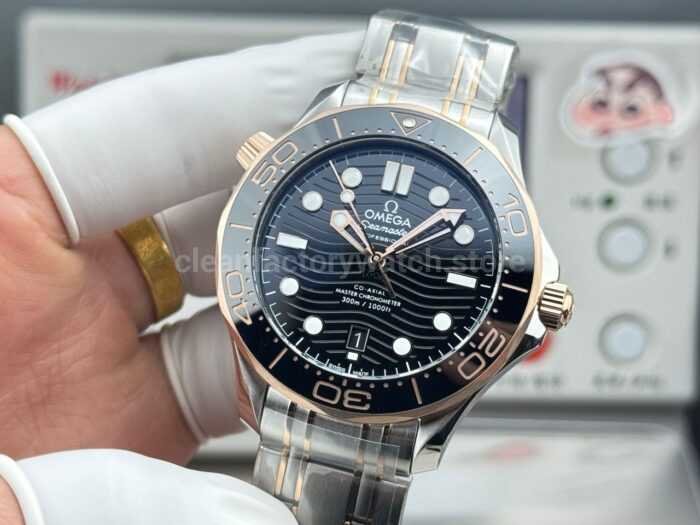 OR Factory Omega Seamaster Diver 300M 210.20.42.20.01.001 42mm Half Rose Gold Black Dial - Image 3