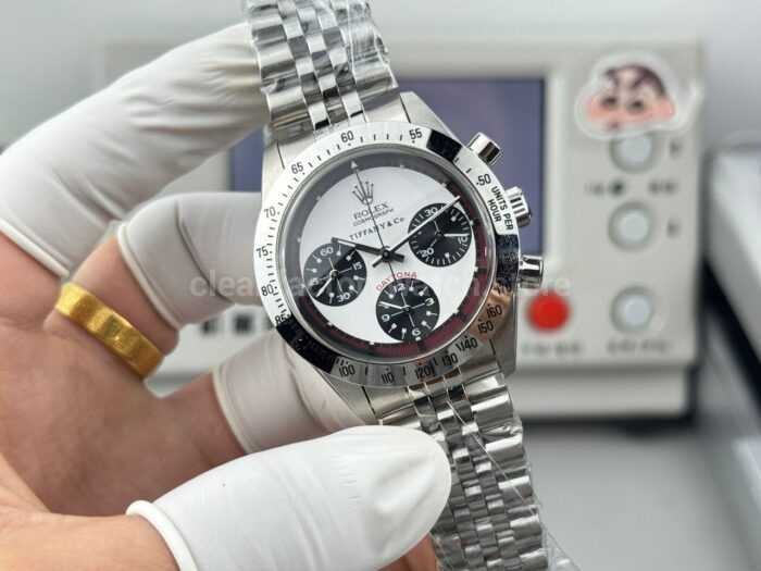 SN Factory Rolex Daytona Tiffany & Co 6239 37mm Full Steel White Dial - Image 4
