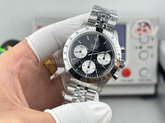 SN Factory Rolex Daytona Tiffany & Co 6265 37mm Full Steel Black Dial - Image 5