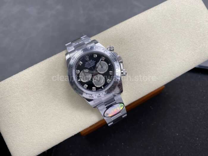 UFO Factory Rolex Daytona 126509-0002 40mm Full White Gold Diamond Black Dial - Image 4