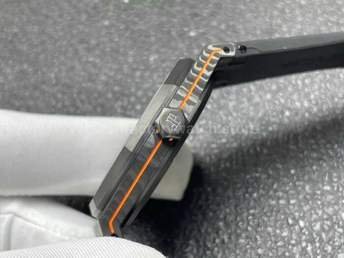 DIW Factory Audemars Piguet Royal Oak 15500 VOIDLINE 41mm Carbon Fiber Red Line Rubber Strap Black Dial - Image 6