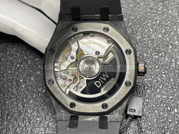 DIW Factory Audemars Piguet Royal Oak 15500 VOIDLINE 41mm Carbon Fiber Red Line Rubber Strap Black Dial - Image 7