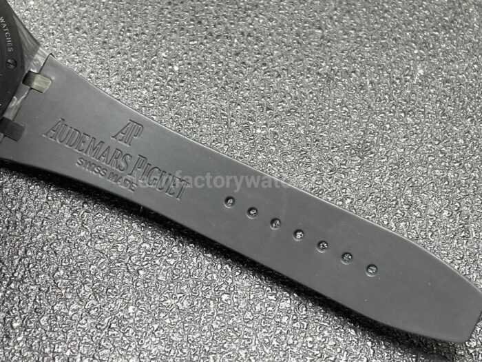 DIW Factory Audemars Piguet Royal Oak 15500 VOIDLINE 41mm Carbon Fiber Orange Line Rubber Strap Black Dial - Image 9