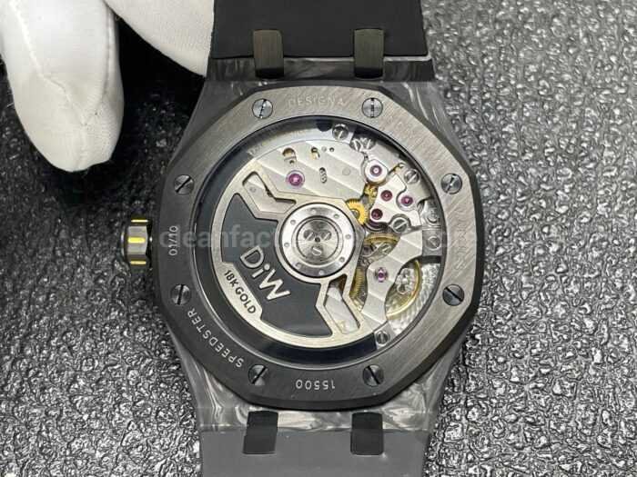 DIW Factory Audemars Piguet Royal Oak 15500 VOIDLINE 41mm Carbon Fiber Green Line Rubber Strap Black Dial - Image 7