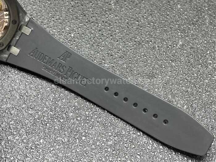 DIW Factory Audemars Piguet Royal Oak 15500 VOIDLINE 41mm Carbon Fiber Green Line Rubber Strap Black Dial - Image 9