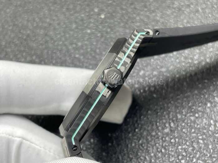 DIW Factory Audemars Piguet Royal Oak 15500 VOIDLINE 41mm Carbon Fiber Yellow Line Rubber Strap Black Dial - Image 6