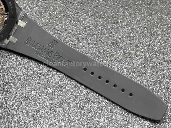 DIW Factory Audemars Piguet Royal Oak 15500 VOIDLINE 41mm Carbon Fiber Yellow Line Rubber Strap Black Dial - Image 9
