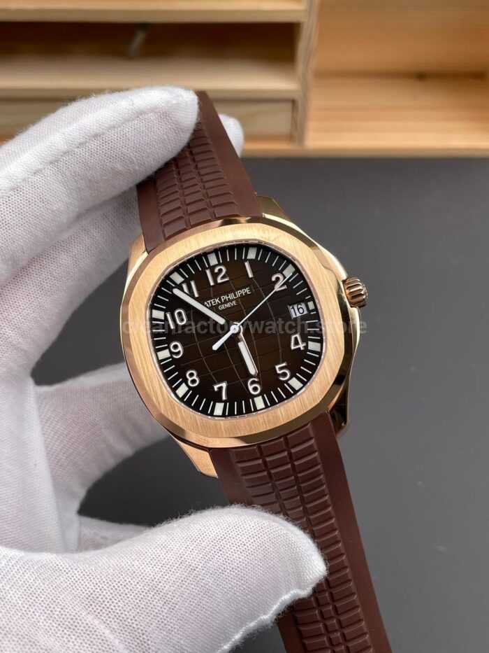 BBF Factory Patek Philippe Aquanaut 40mm 5167R-001 Rose Gold Brown Rubber Strap Brown Dial - Image 2