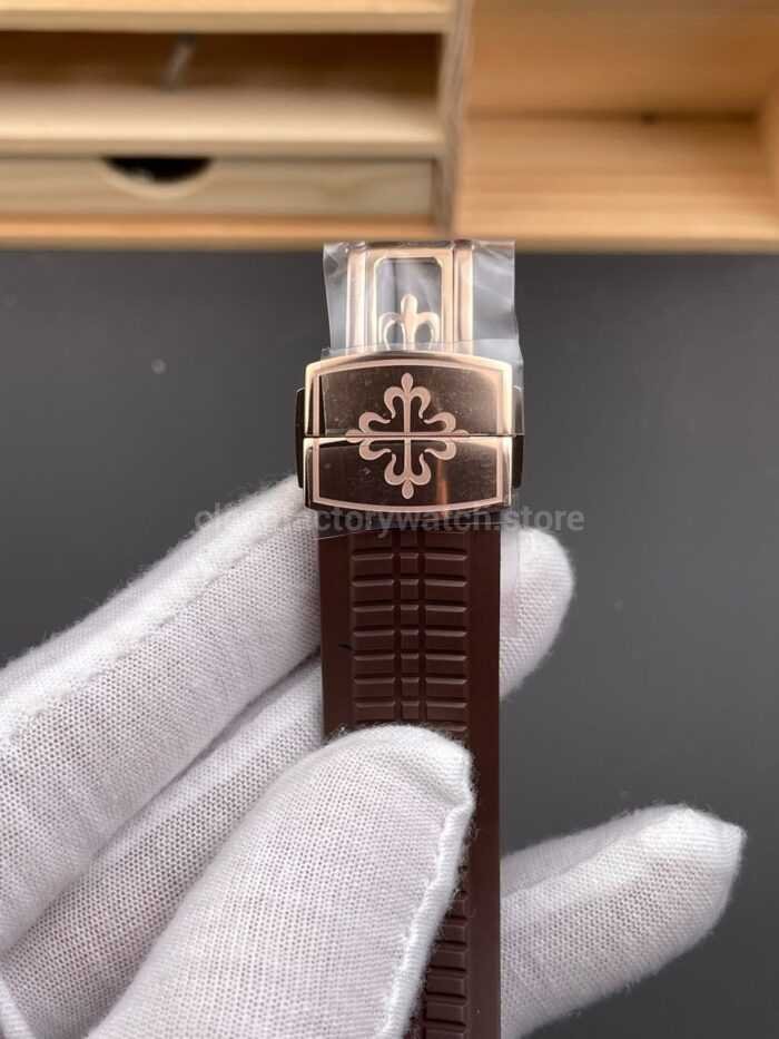 BBF Factory Patek Philippe Aquanaut 40mm 5167R-001 Rose Gold Brown Rubber Strap Brown Dial - Image 8