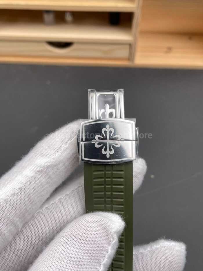 BBF Factory Patek Philippe Aquanaut 40mm 5168G-010 White Gold Rubber Strap Avocado Green Dial - Image 8