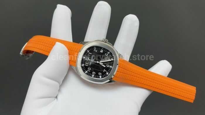 BBF Factory Patek Philippe Aquanaut 51671A-001 40mm Orange Rubber Strap Arabic Numerals Black Dial - Image 2