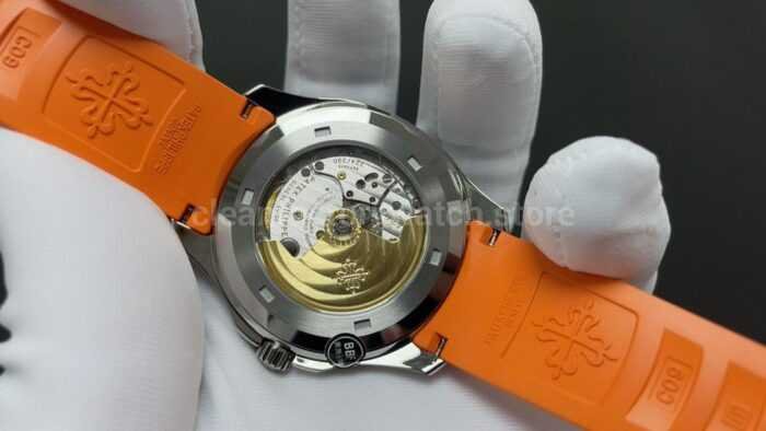 BBF Factory Patek Philippe Aquanaut 51671A-001 40mm Orange Rubber Strap Arabic Numerals Black Dial - Image 6