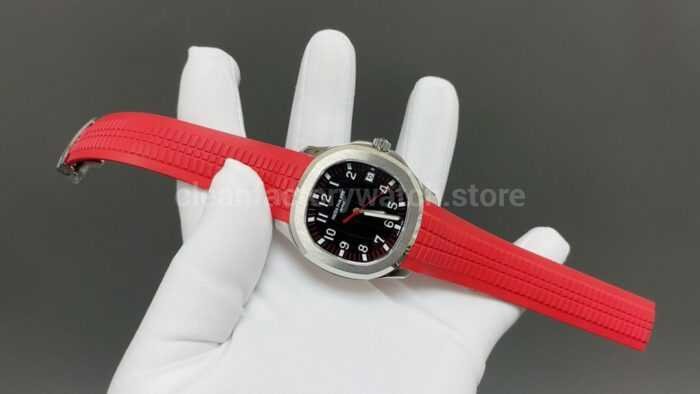 BBF Factory Patek Philippe Aquanaut 5167A-012 40mm Red Rubber Strap Arabic Numerals Black Dial - Image 2
