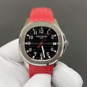 BBF Factory Patek Philippe Aquanaut 5167A-012 40mm Red Rubber Strap Arabic Numerals Black Dial
