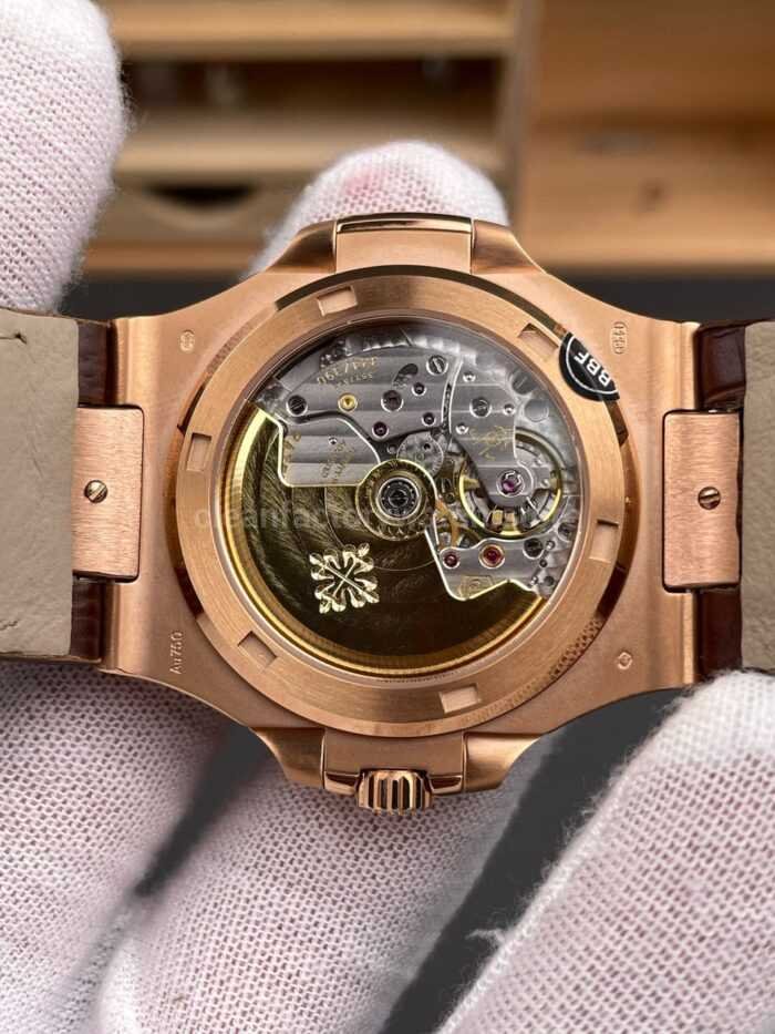 BBF Factory Patek Philippe Nautilus 5711/1R 40mm Rose Gold Brown Leather Strap Black Dial - Image 7