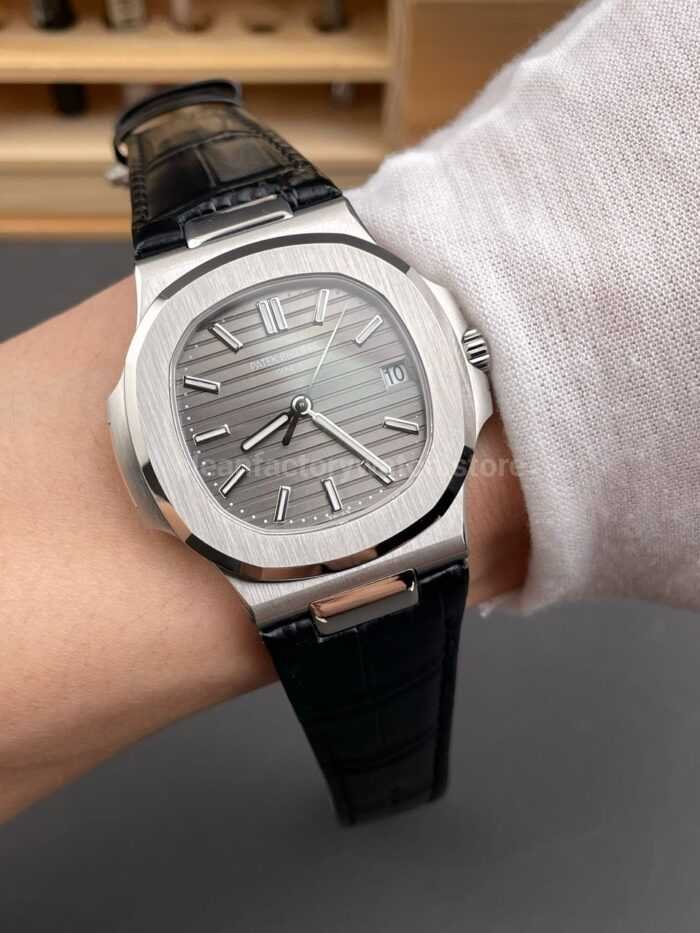 BBF Factory Patek Philippe Nautilus 5711G 40mm Leather Strap Grey Dial - Image 4