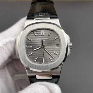 BBF Factory Patek Philippe Nautilus 5711G 40mm Leather Strap Grey Dial