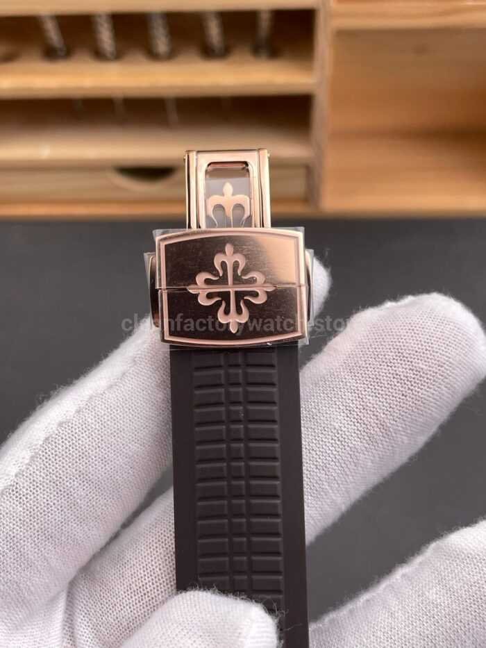 DDF Factory Patek Philippe Aquanaut 40mm 5167R-001 Rose Gold Brown Rubber Strap Brown Dial - Image 9