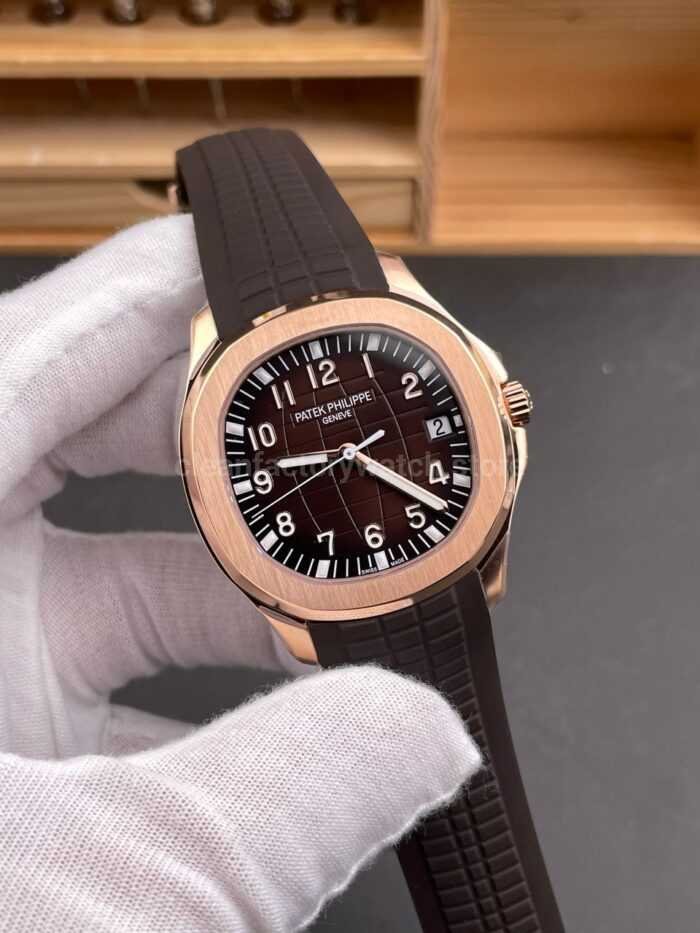 DDF Factory Patek Philippe Aquanaut 40mm 5167R-001 Rose Gold Brown Rubber Strap Brown Dial - Image 2