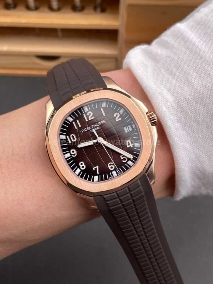 DDF Factory Patek Philippe Aquanaut 40mm 5167R-001 Rose Gold Brown Rubber Strap Brown Dial - Image 4