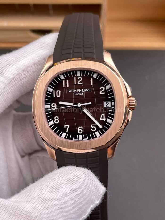 DDF Factory Patek Philippe Aquanaut 40mm 5167R-001 Rose Gold Brown Rubber Strap Brown Dial - Image 3