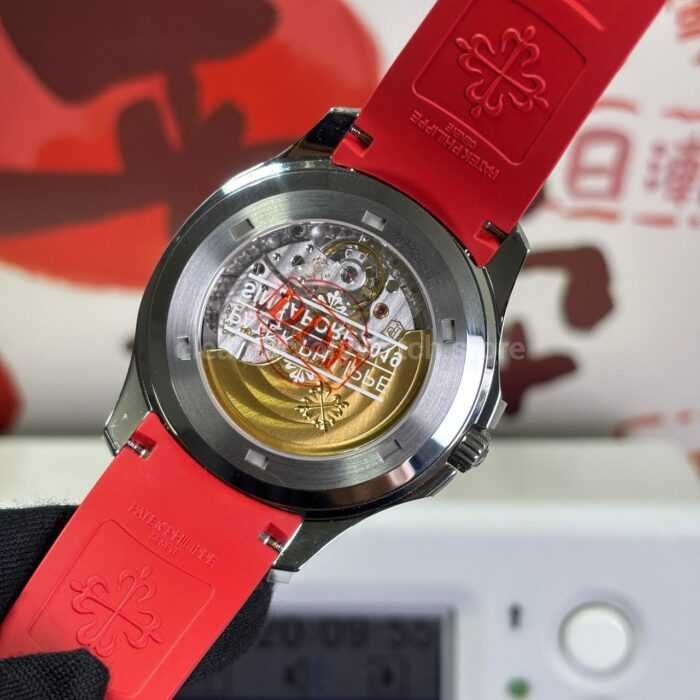 DDF Factory Patek Philippe Aquanaut 5167 40mm Steel Red Rubber Strap Arabic Numerals Black Dial - Image 7