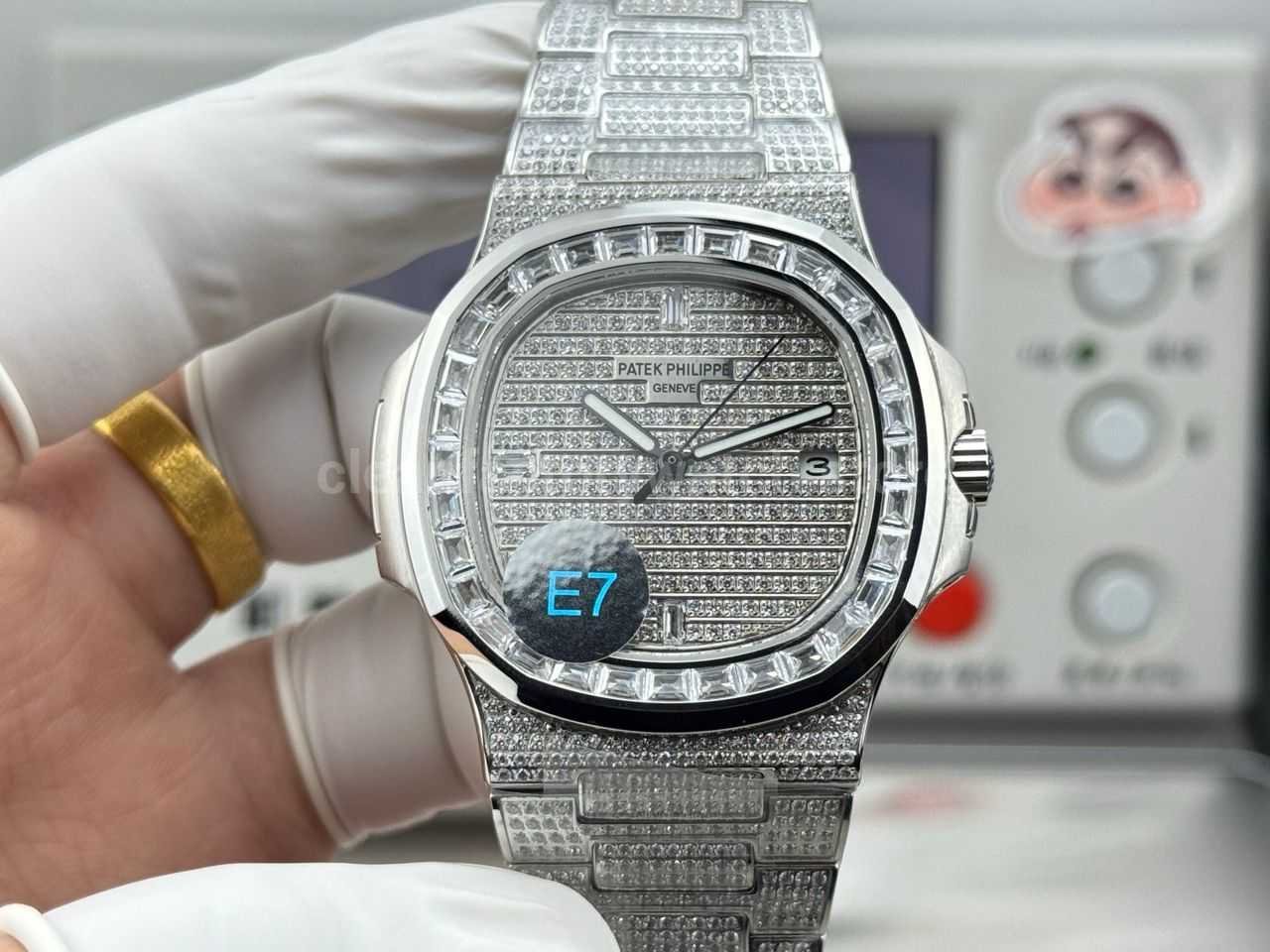 E7 Nautilus baguette bezel diamond dial 40mm