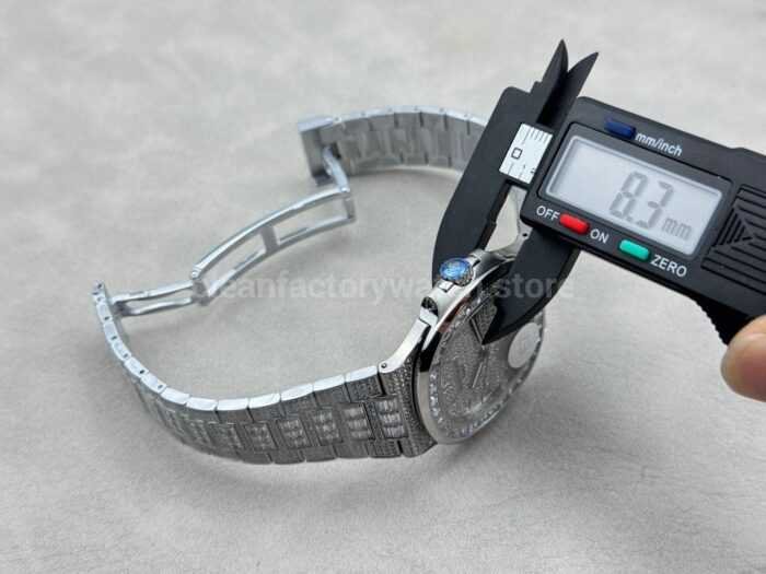 E7 Factory Patek Philippe Nautilus 5711 40mm White Gold Diamond Bezel Baguette Diamond Dial - Image 9