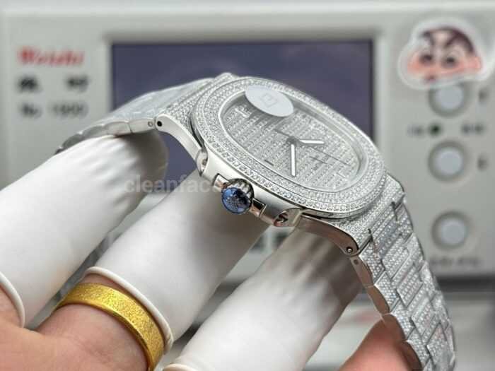 E7 Factory Patek Philippe Nautilus 57191G-001 40mm White Gold Diamond Bezel Diamond Dial - Image 6