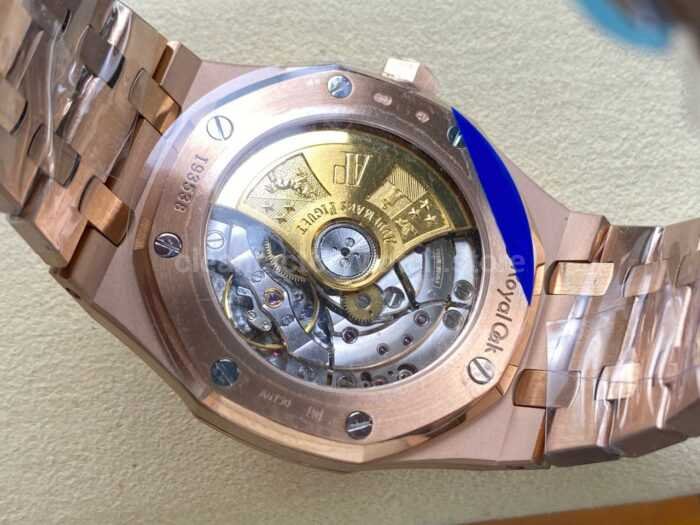 IPF Factory Audemars Piguet Royal Oak 15451OR.YY.1256OR.01 37mm Rose Gold Rainbow Diamond Bezel Champagne Dial - Image 8